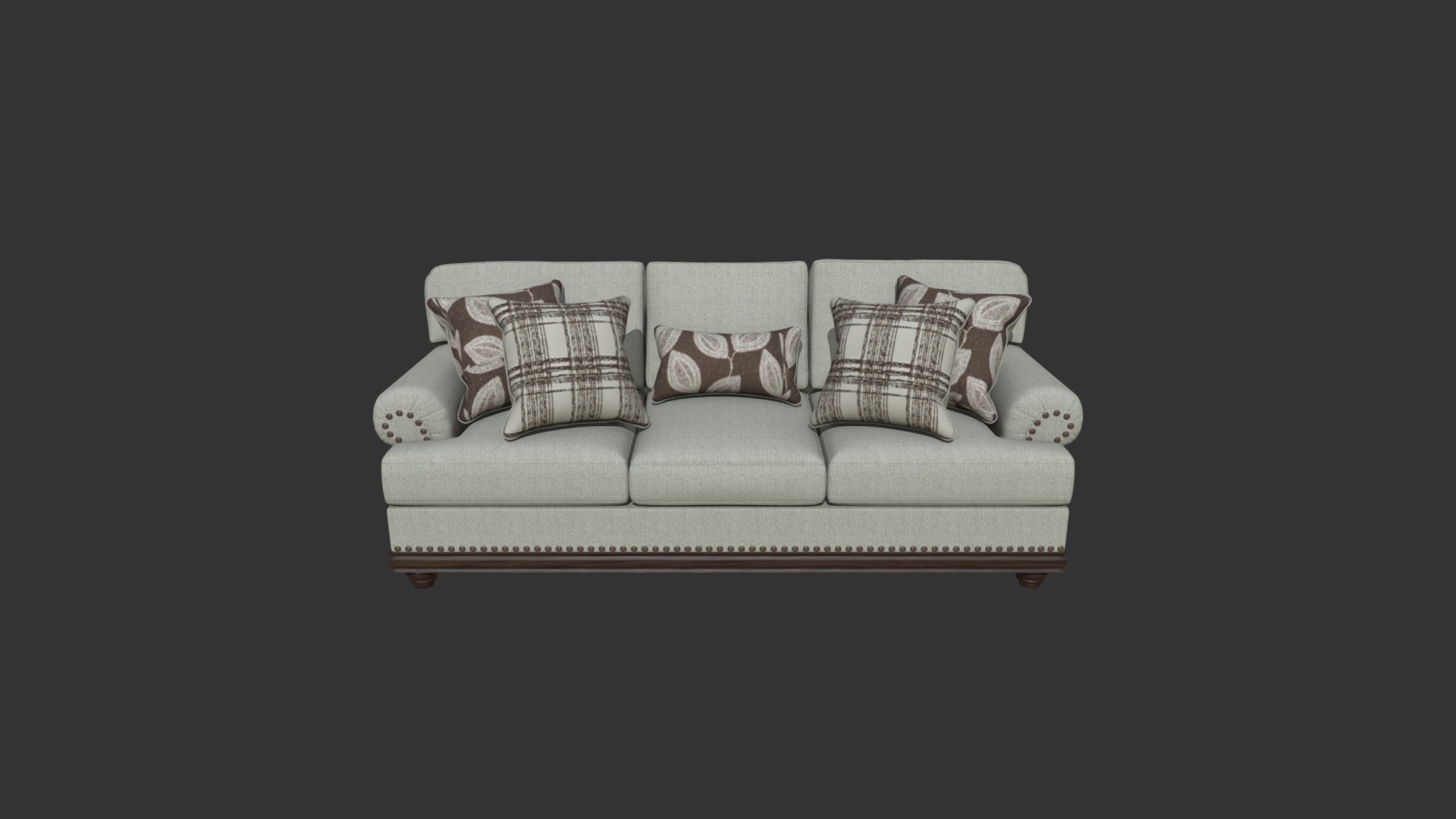 3D model Harleso - This is a 3D model of the Harleso. The 3D model is about a couch with pillows.