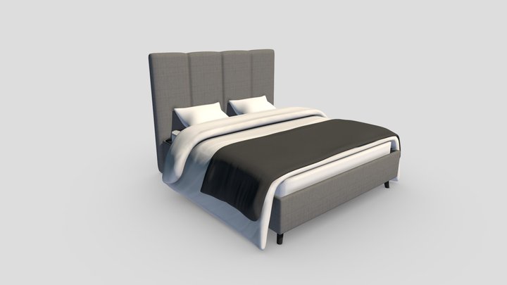 Upholstered Bed || Free model 3D Model