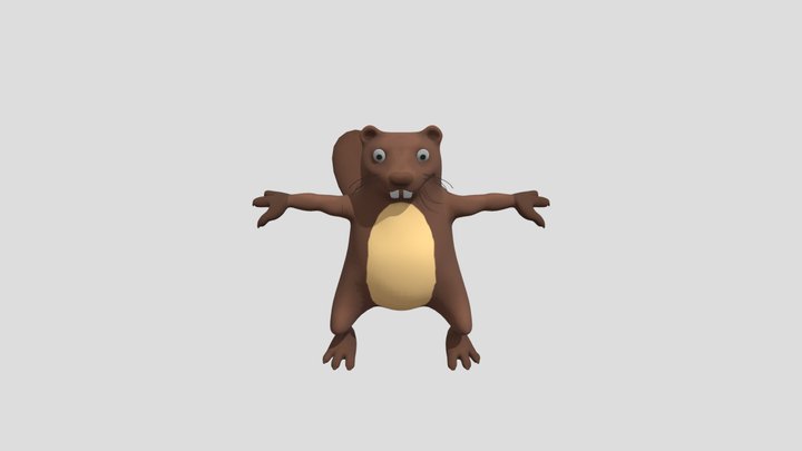 Cartoon Beaver 3D Model