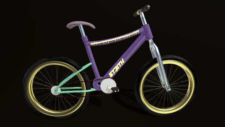 90s Bicycle with PBR Textures 3D Model