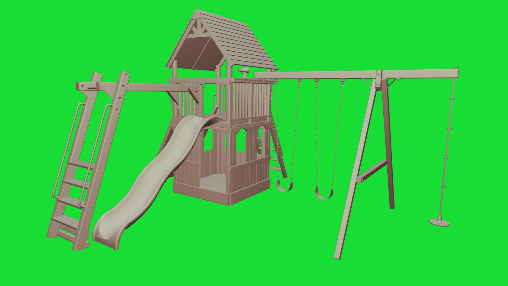 17c Deluxe Fort Combo 3 w/ Playhouse — Sketchfab embed 3D viewer