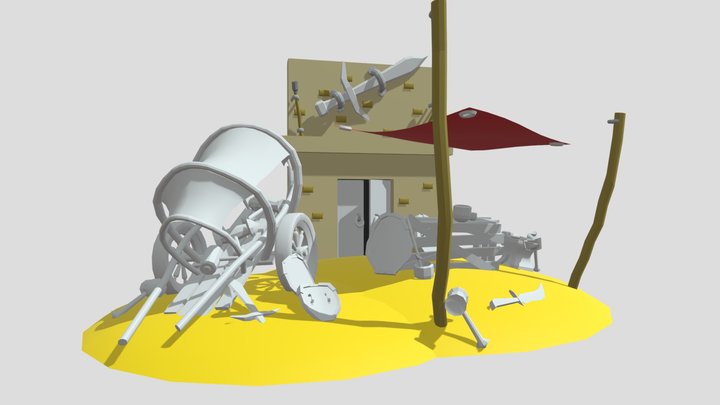 DAE Bazaar - Desert Shop 3D Model