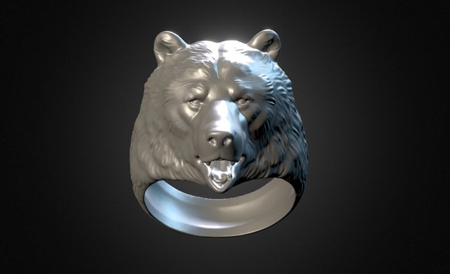 Bear ring. 21mm 3D Model