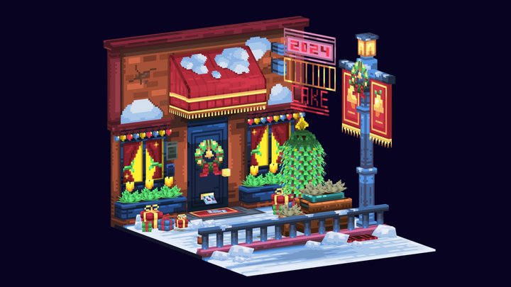 christmas in minecraft 3D Model
