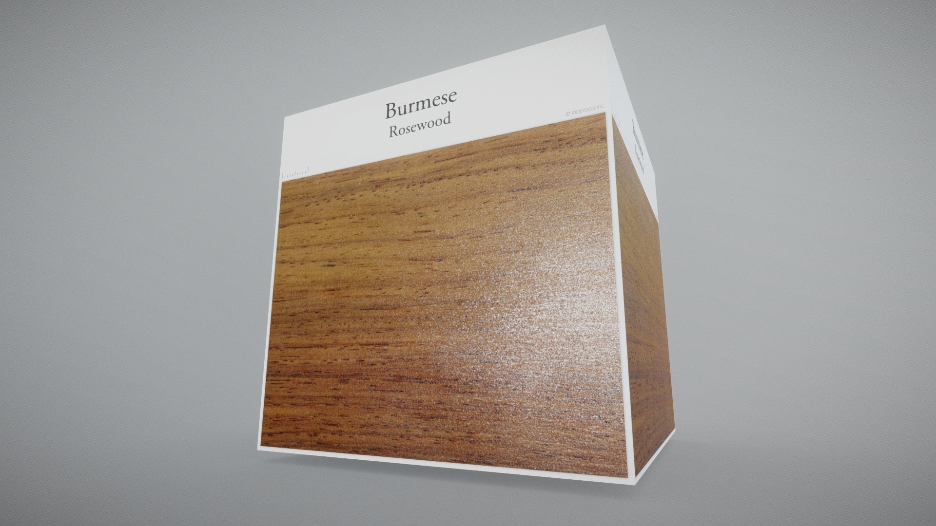 3D model Burmese (Rosewood) - This is a 3D model of the Burmese (Rosewood). The 3D model is about a box with a label on it.
