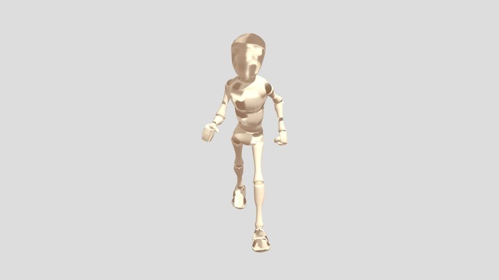 Walk Cycle Angry 3D Model