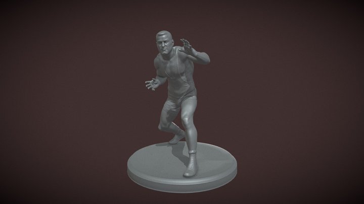 Wrestler_ Sculpture_for_3dprint 3D Model
