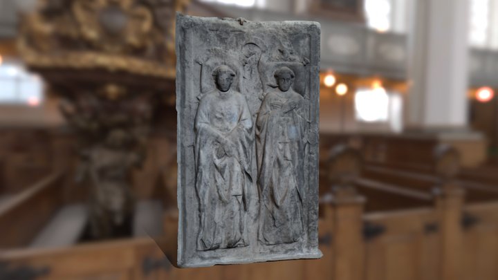 Monk Stone Tablet - Saint Bavo's Abbey 3D Model