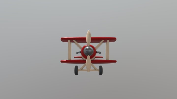 Wooden airplane 3D Model