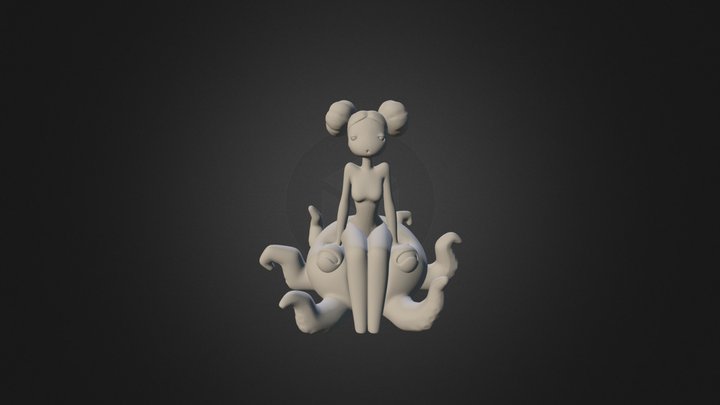 Girl On Octopus 3D Model