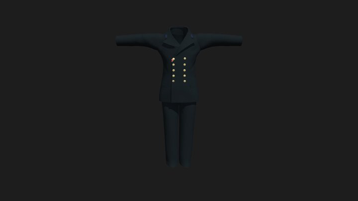 Kriesgmarine peacoat 3D Model