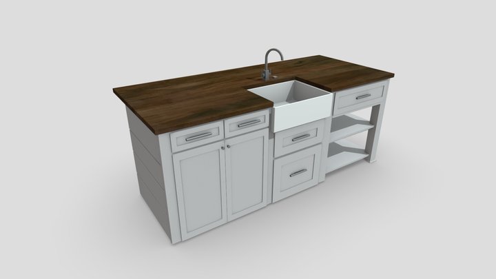 Kitchen Island Design 3D Model