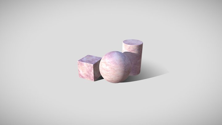Pink Marble Texture 3D Model