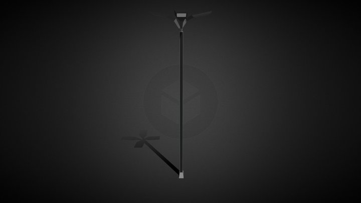Street Light With Four Side Lights(Solar) 3D Model