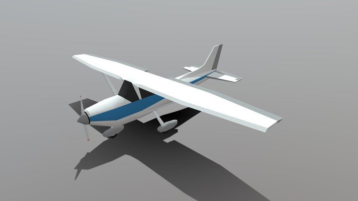Low Poly Plane 3D Model