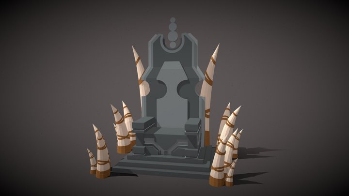 Stylized Throne Low Poly - Game Ready 3D Model