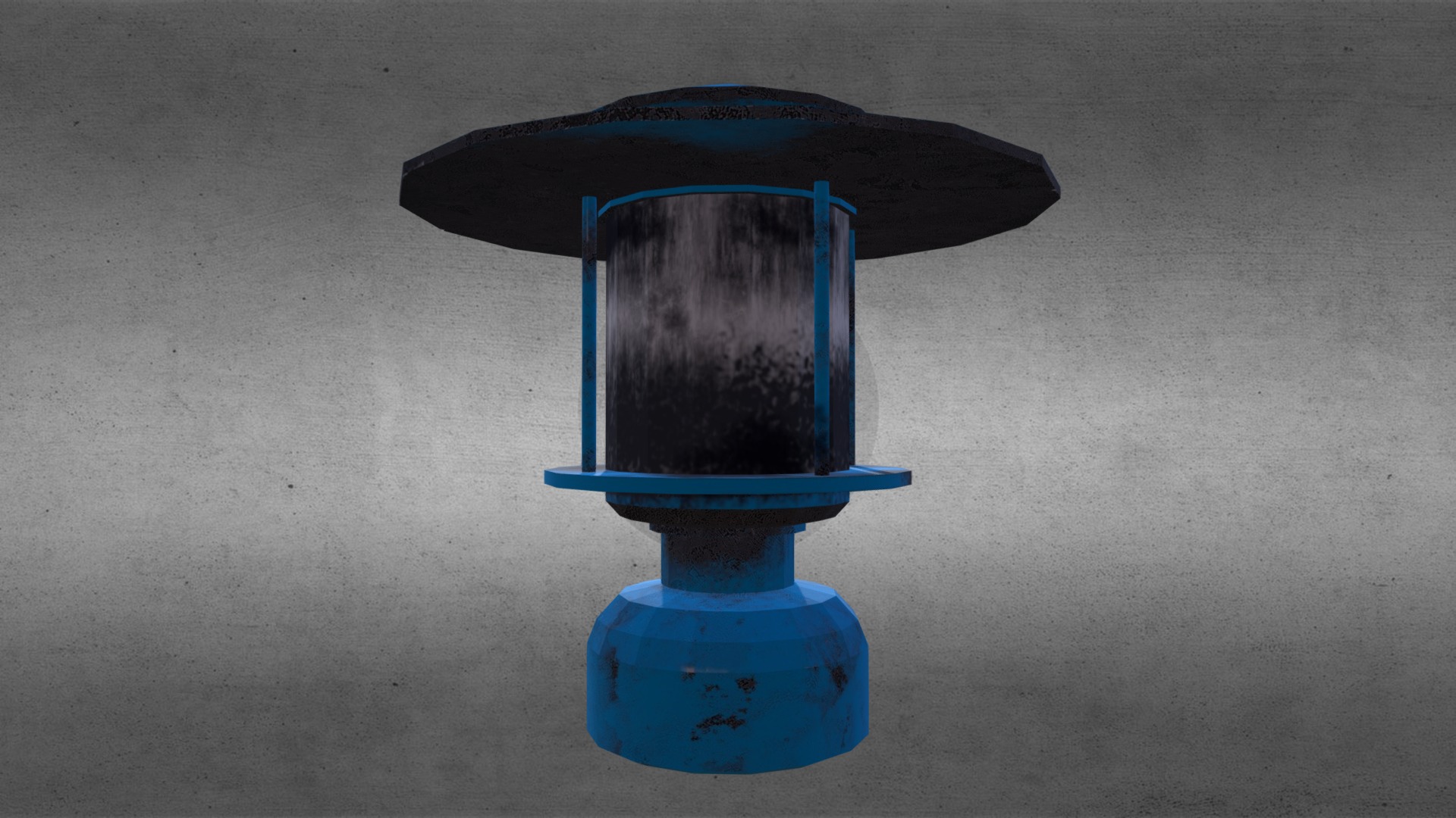 3D model Old Lantern - This is a 3D model of the Old Lantern. The 3D model is about a blue plastic container with a black lid.