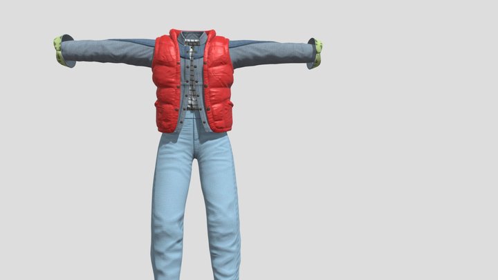 Marty McFly clothes 3D Model