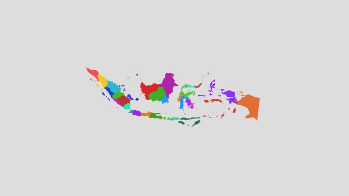 Peta Provinsi Indonesia 3D Model
