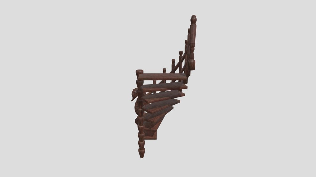 Wooden Stairs With A Sea Horse