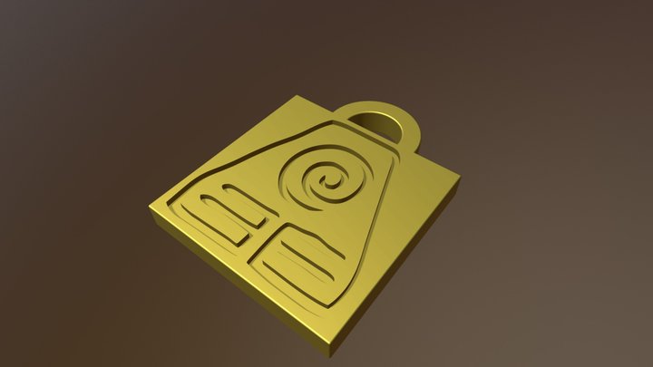 Avatar Earth Kingdom Square Pendant 3D Model