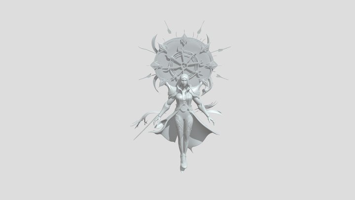 Armored figure with glowing elements 3D Model