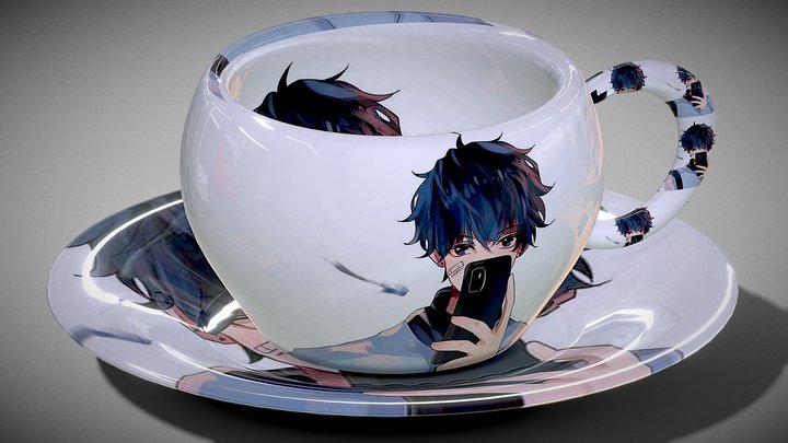 Anime Tea Cup 3D Model
