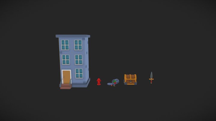 5 objects | Painting [XYZ HW] 3D Model