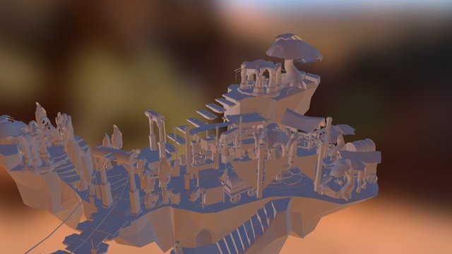 Floating Bazaar Second Modeling Pass 3D Model