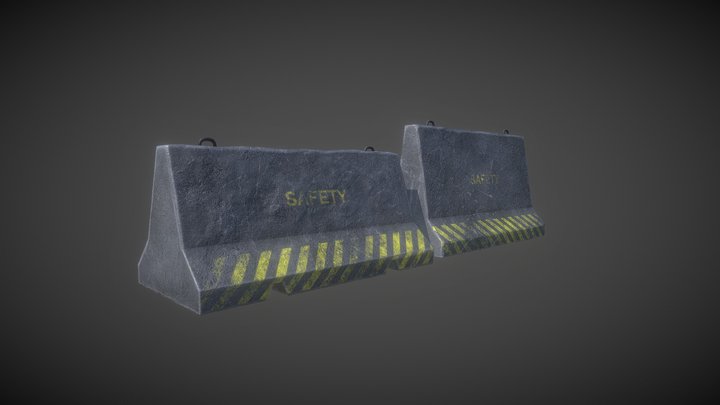 Concrete barrier 3D Model