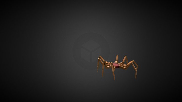 Spider Mech Robot Roaming Cautiously 3D Model