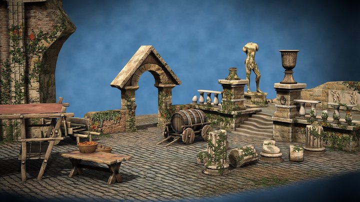 Roman Ruins in Medieval London 3D Model