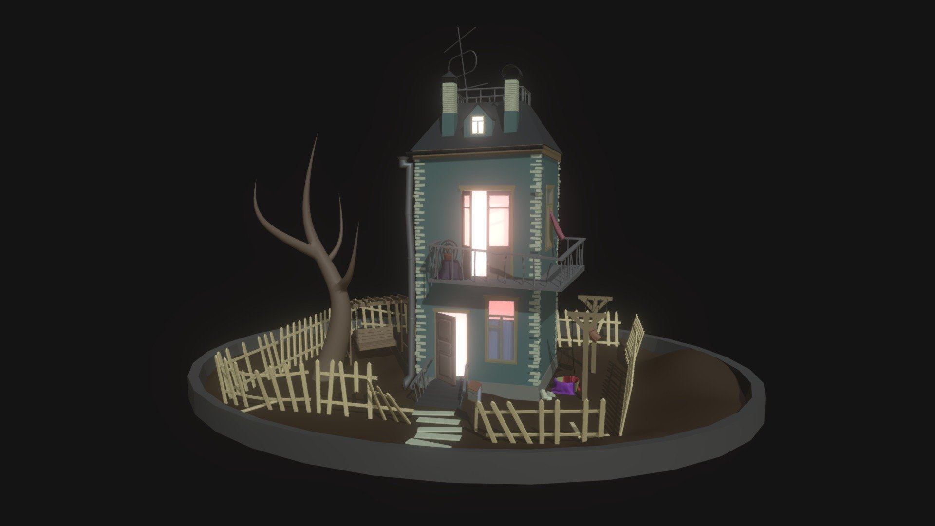 Cartoon house — Sketchfab embed 3D viewer