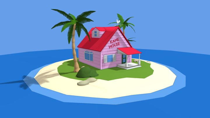 Kame Island - Low Poly 3D Model