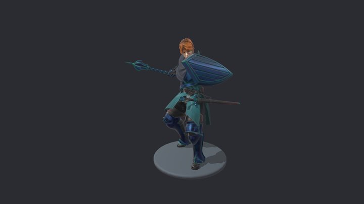 Female crusader 3D Model