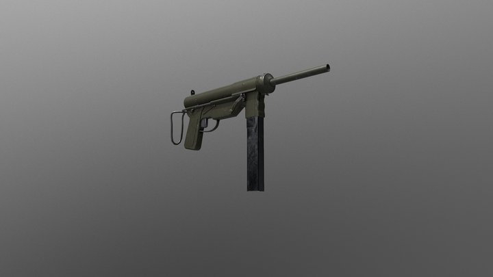 M3 Submachine Gun "Grease Gun" Worn Texture 3D Model