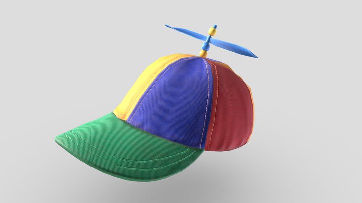 HAT - Propeller Silly Hat - PBR Game Ready 3D Model