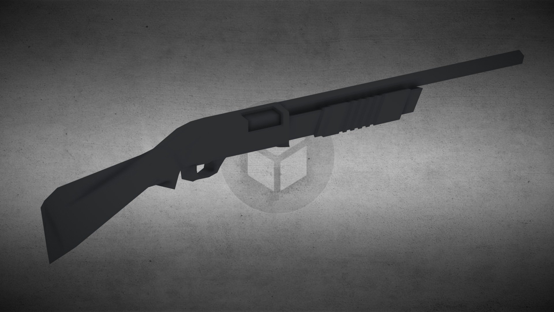 low poly shotgun