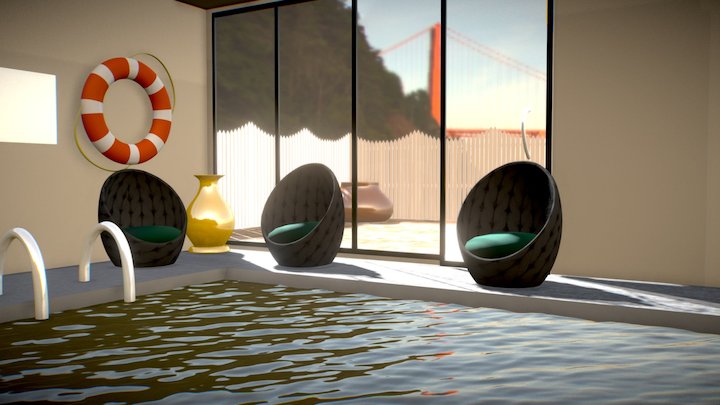 Pool Room Furniture Scene - For Client 3D Model