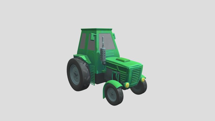 Tractor cartoon 3D Model