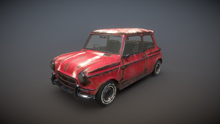Micro, Rusted - Atom punk compact car 3D Model