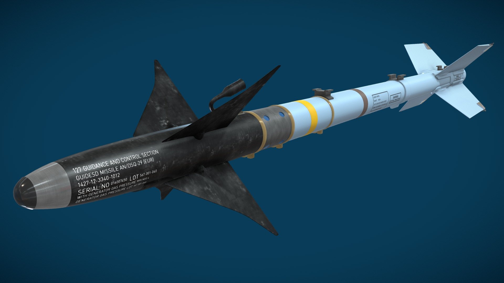 AIM 9L Sidewinder Missile Buy Royalty Free 3D Model By Kanedog 