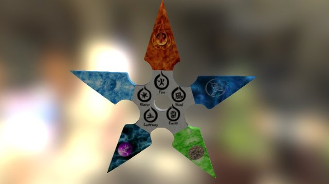 Shuriken 5 elements (ninja star) 3D Model