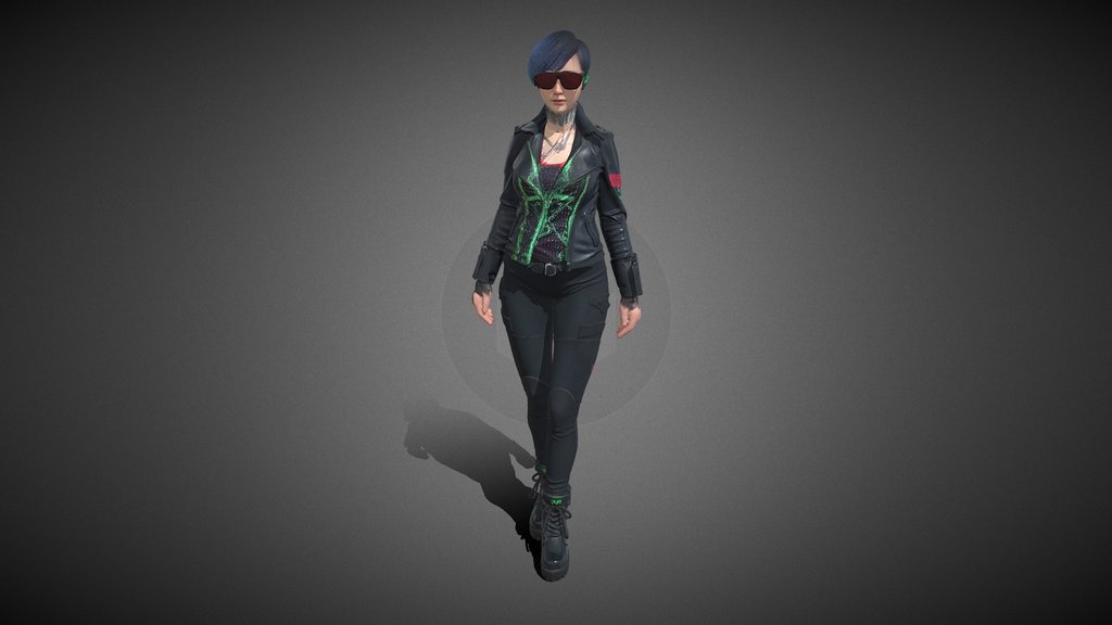 cyberpunk corporate exile NPC, female,