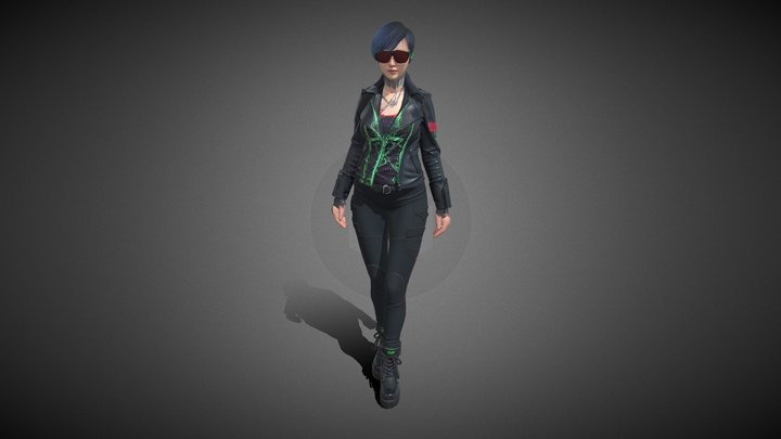 cyberpunk corporate exile NPC, female,