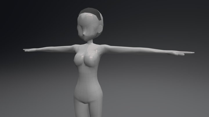 Anime Model Revised. 3D Model