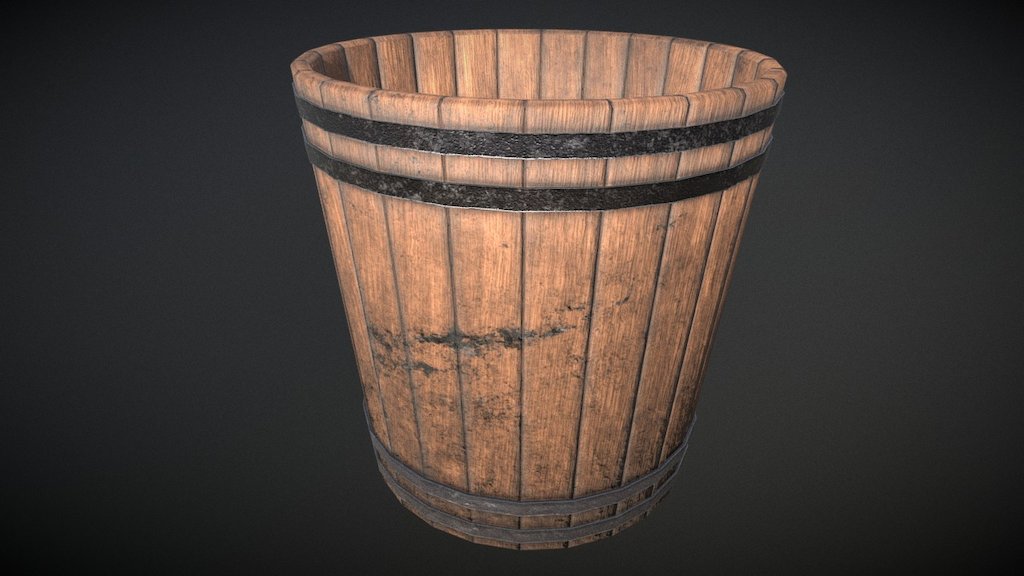 Old wooden bucket