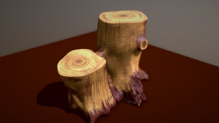 3D Cut-Tree-Trunk 3D Model