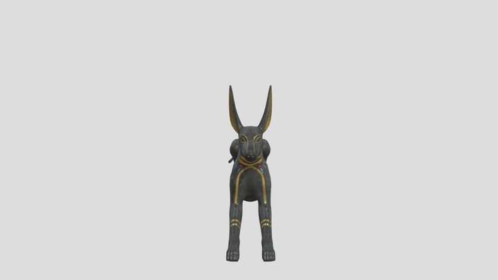 Egyptian sculpture，Dog，Ancient Guard Dog 3D Model