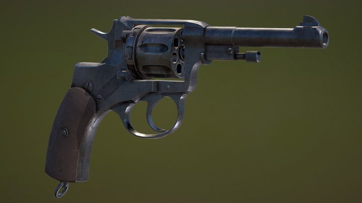 Nagant M1895 Revolver 3D Model
